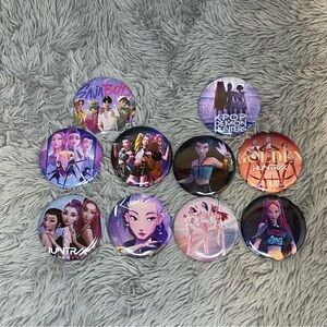 Set of 10 Kpop Demon Hunters 2.25inch Pin Set